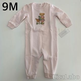 ラルフローレン(Ralph Lauren)の【新品】ラルフローレン ポロベア 長袖 フリース ロンパース ピンク 9M(ロンパース)