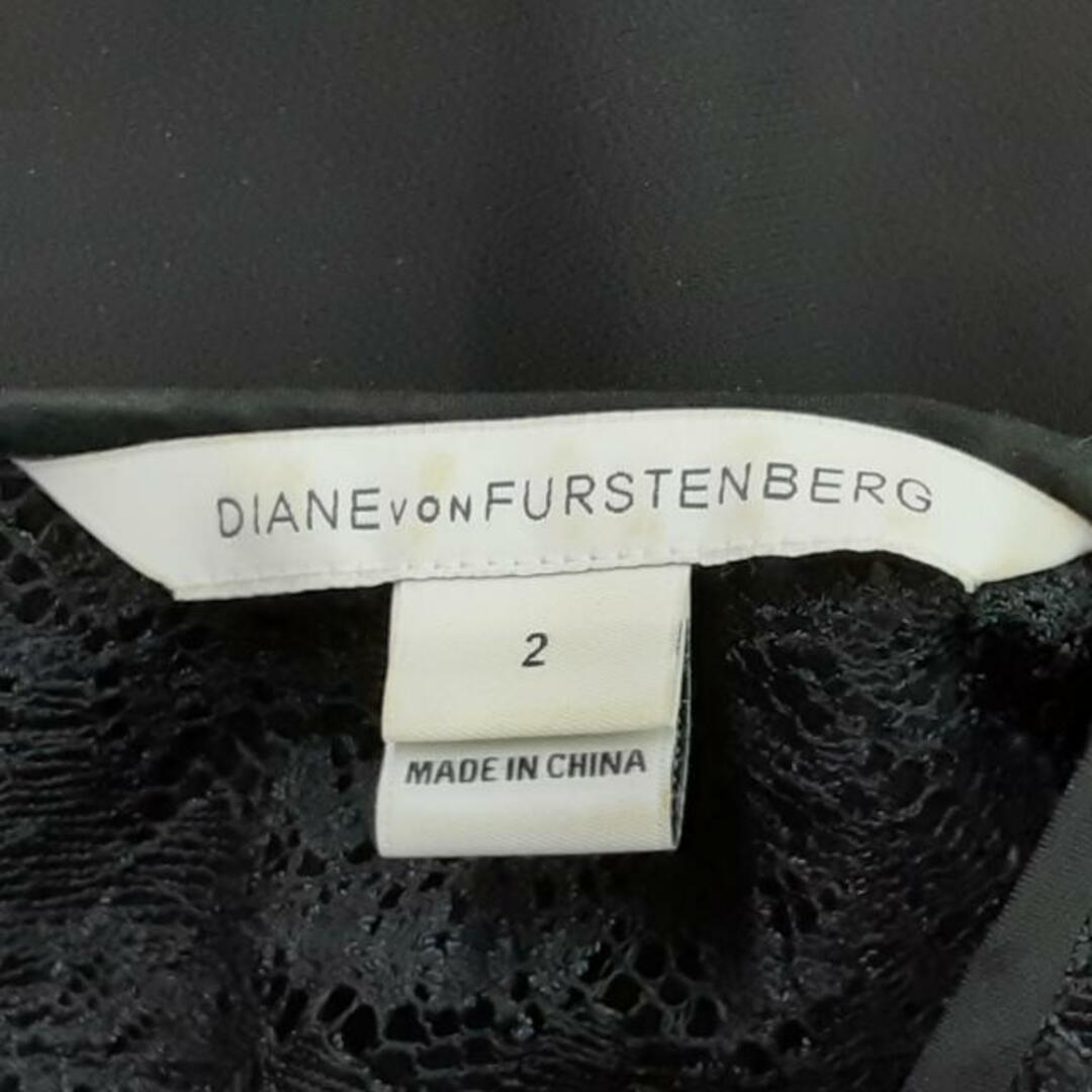 DIANE von FURSTENBERG(ダイアンフォンファステンバーグ)のDIANE VON FURSTENBERG(DVF)(ダイアン・フォン・ファステンバーグ) ワンピース サイズ2 S レディース - 黒 クルーネック/長袖/ロング/レース レディースのワンピース(その他)の商品写真