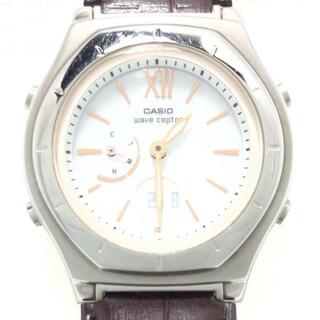 カシオ(CASIO)のCASIO(カシオ) 腕時計 wave ceptor(ウェーブセプター) LWA-M160 レディース タフソーラー/電波/社外ベルト 白(腕時計)