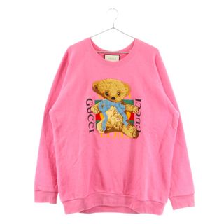 グッチ(Gucci)のGUCCI グッチ 18SS Teddy Bear Crewneck Sweat Shirt テディベア クルーネックスウェットトレーナー ピンク 489677(スウェット)