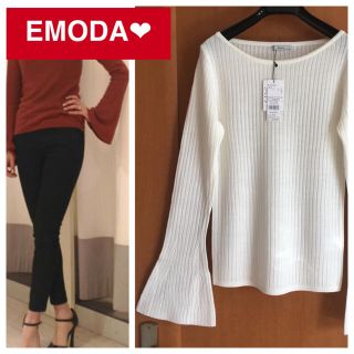 エモダ(EMODA)のりんリリん様お取り置き中♡新品♡定価4212 EMODA♡ベルスリーブリブニット(ニット/セーター)