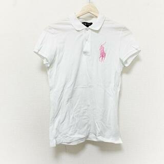 ラルフローレン(Ralph Lauren)のRalphLauren(ラルフローレン) 半袖ポロシャツ サイズM レディース ビッグポニー 白×ピンク(ポロシャツ)