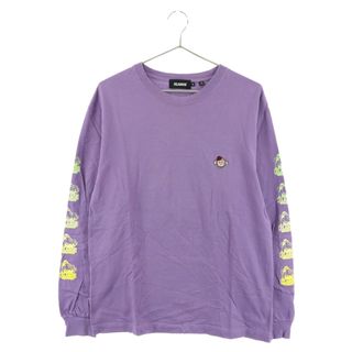 エクストララージ(XLARGE)のX-LARGE エクストララージ 袖プリントデザイン 長袖Tシャツ カットソー プリントロングスリーブパープル(Tシャツ/カットソー(七分/長袖))