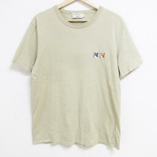 メゾンキツネ(MAISON KITSUNE')のMAISON KITSUNE(メゾンキツネ) 半袖Tシャツ サイズM メンズ - ベージュ クルーネック(Tシャツ/カットソー(半袖/袖なし))