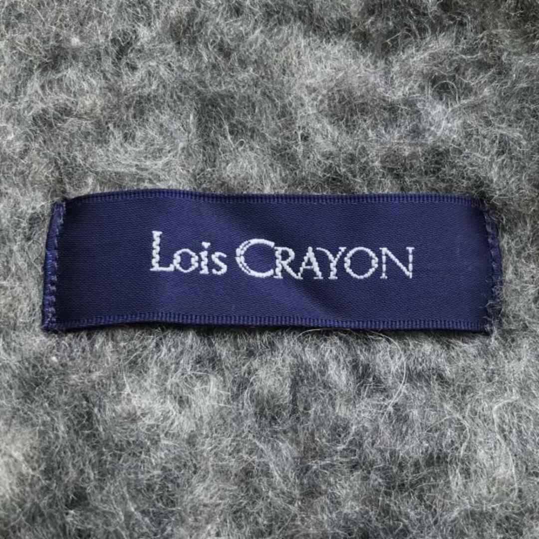 Lois CRAYON(ロイスクレヨン)のLois CRAYON(ロイスクレヨン) ストール(ショール)美品  - ダークグレー×白 アクリル×ナイロン×ウール レディースのファッション小物(マフラー/ショール)の商品写真