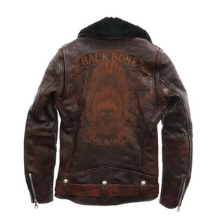 バックボーン(BACKBONE)のBACK BONE バックボーン インディアンスカル ホースハイド ダブルライダース レザー ジャケット ブラウン BB07FW-LB02(ライダースジャケット)