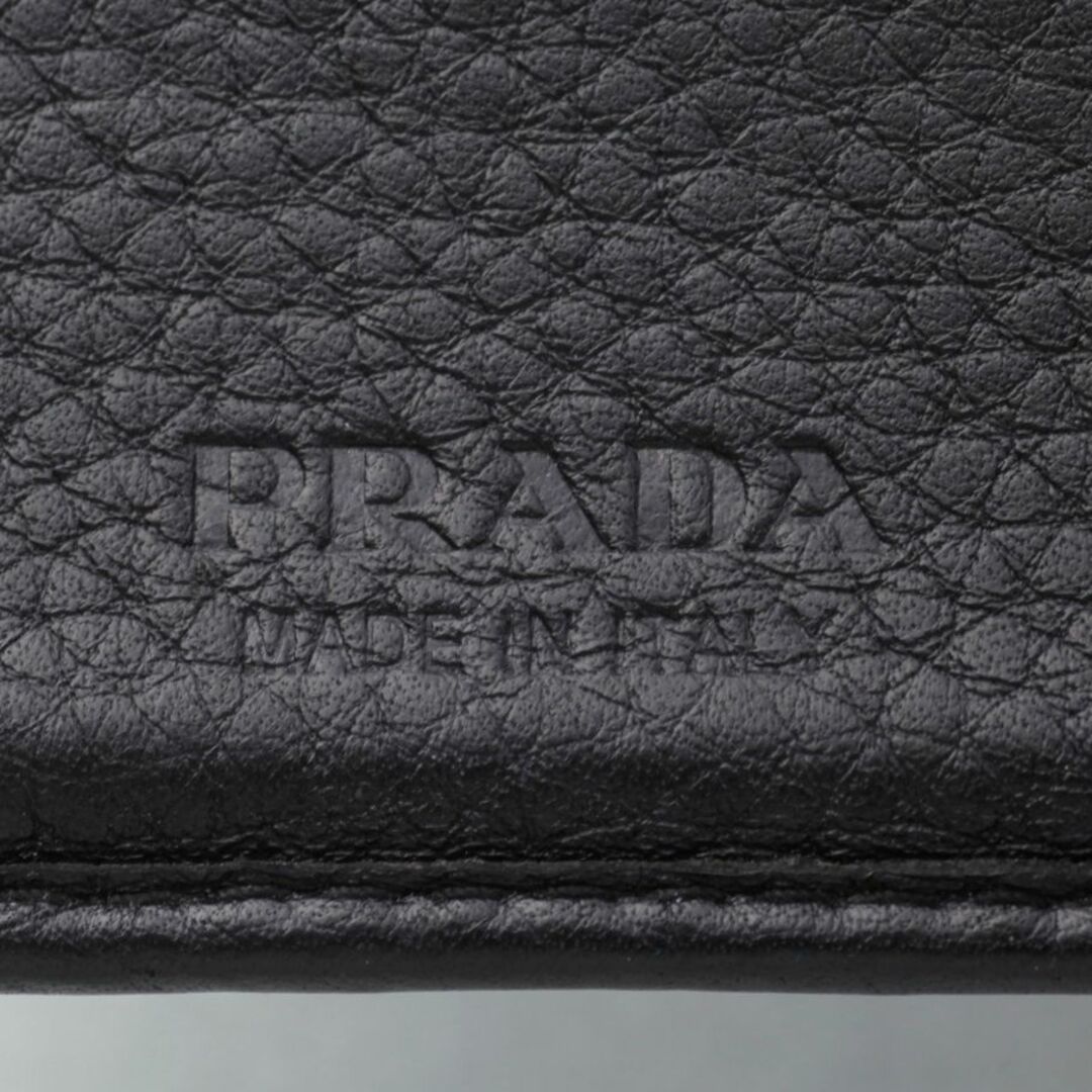 PRADA(プラダ)のK3547 プラダ 高級本革 ブラック カード 二つ折 財布 ITALY製 メンズのファッション小物(折り財布)の商品写真