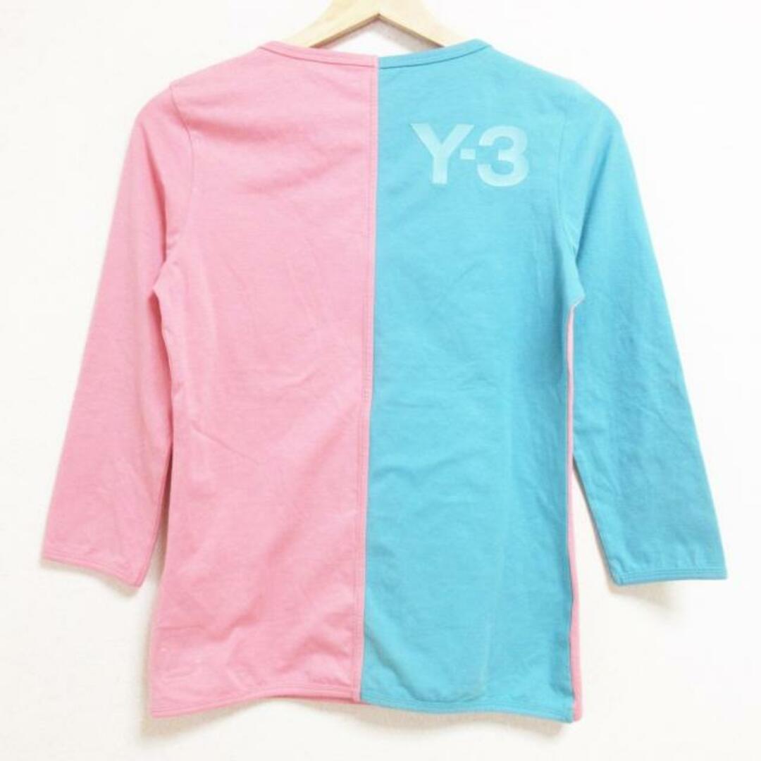 Y-3(ワイスリー)のY-3(ワイスリー) 七分袖Tシャツ サイズM レディース - ピンク×ライトグリーン クルーネック レディースのトップス(Tシャツ(長袖/七分))の商品写真