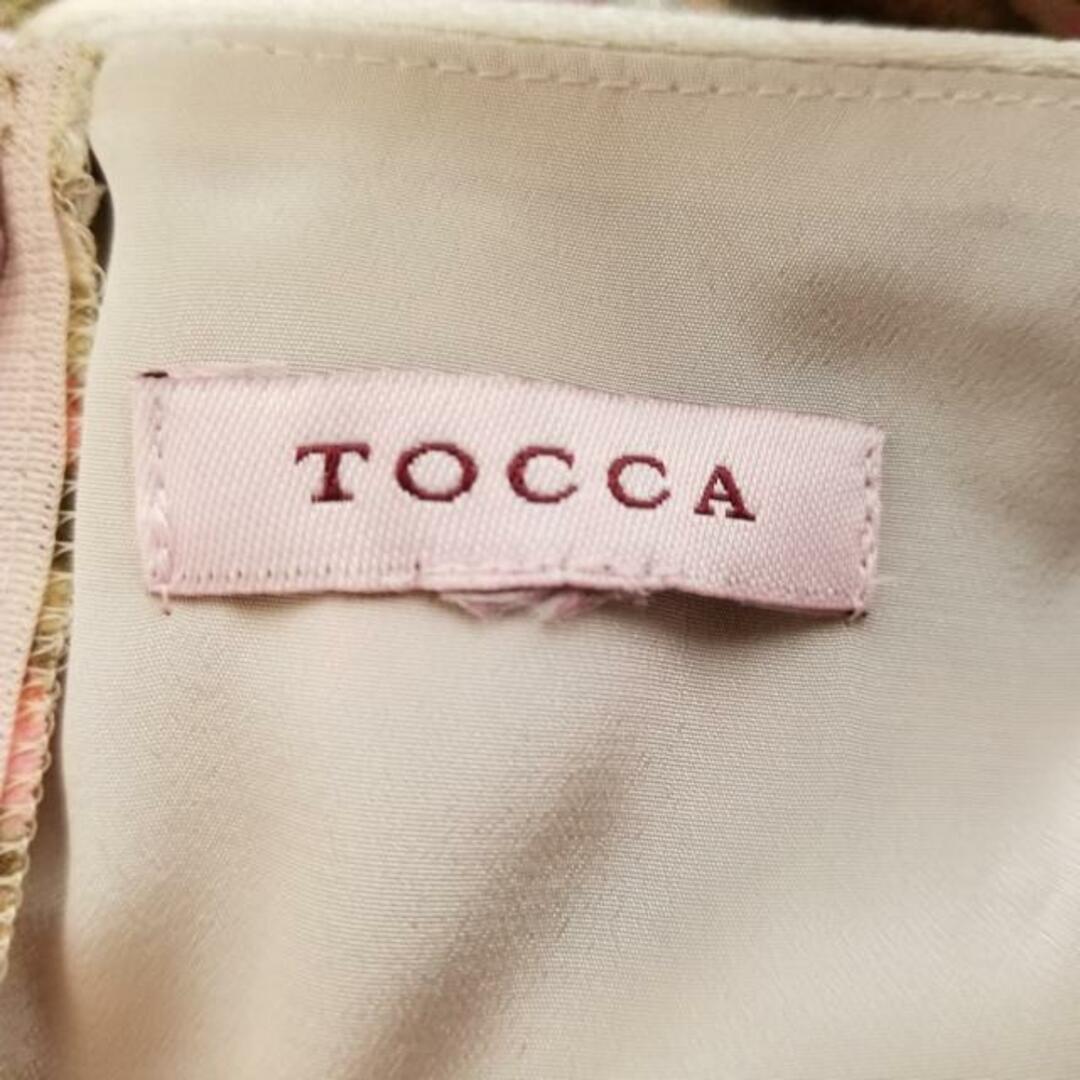 TOCCA(トッカ)のTOCCA(トッカ) ワンピース レディース美品  - ダークブラウン×ピンク×ベージュ 半袖/ロング/ボーダー レディースのワンピース(その他)の商品写真