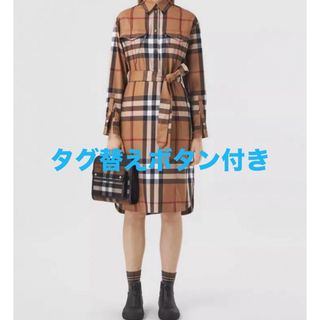 バーバリー(BURBERRY)の美品　BURBERRY  アストライド チェック ウール シャツ ワンピース(ひざ丈ワンピース)