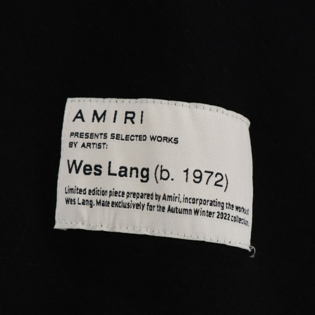 AMIRI(アミリ)のAMIRI アミリ 23SS WES LANG ロゴクルーネックスウェットトレーナー ブラック メンズのトップス(スウェット)の商品写真