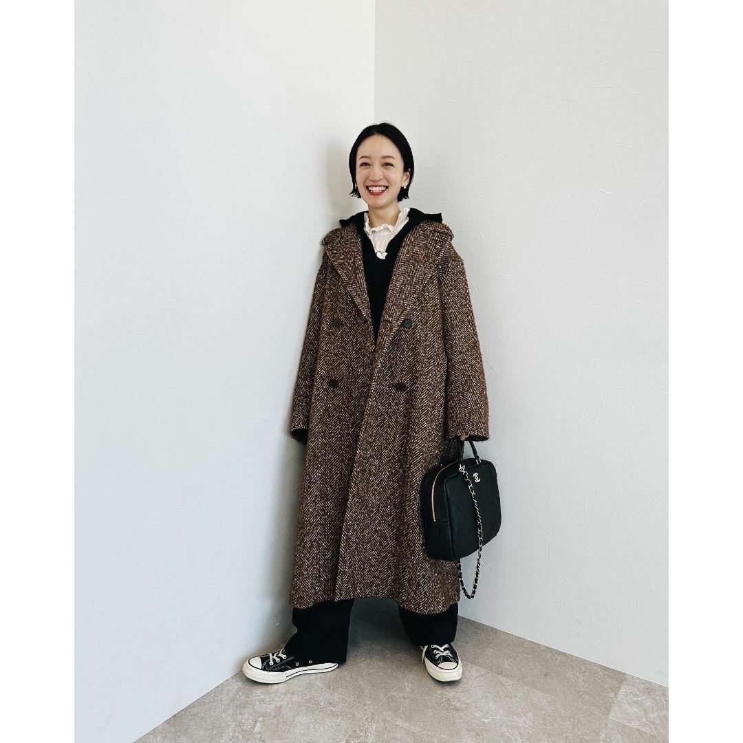 AURALEE(オーラリー)の22AW AURALEE  WOOL ALPACA TWEED COAT 1 レディースのジャケット/アウター(ロングコート)の商品写真