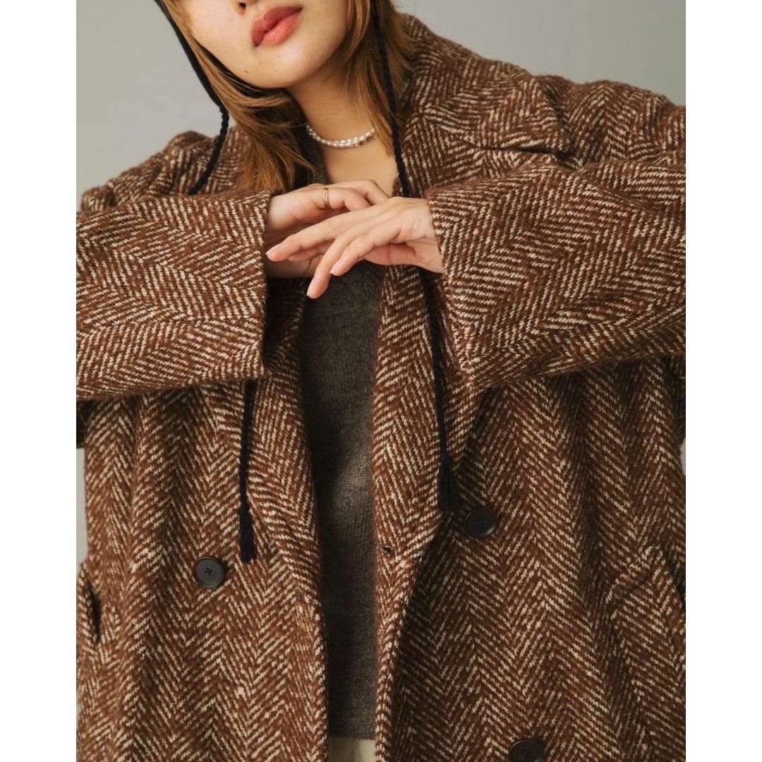 AURALEE(オーラリー)の22AW AURALEE  WOOL ALPACA TWEED COAT 1 レディースのジャケット/アウター(ロングコート)の商品写真