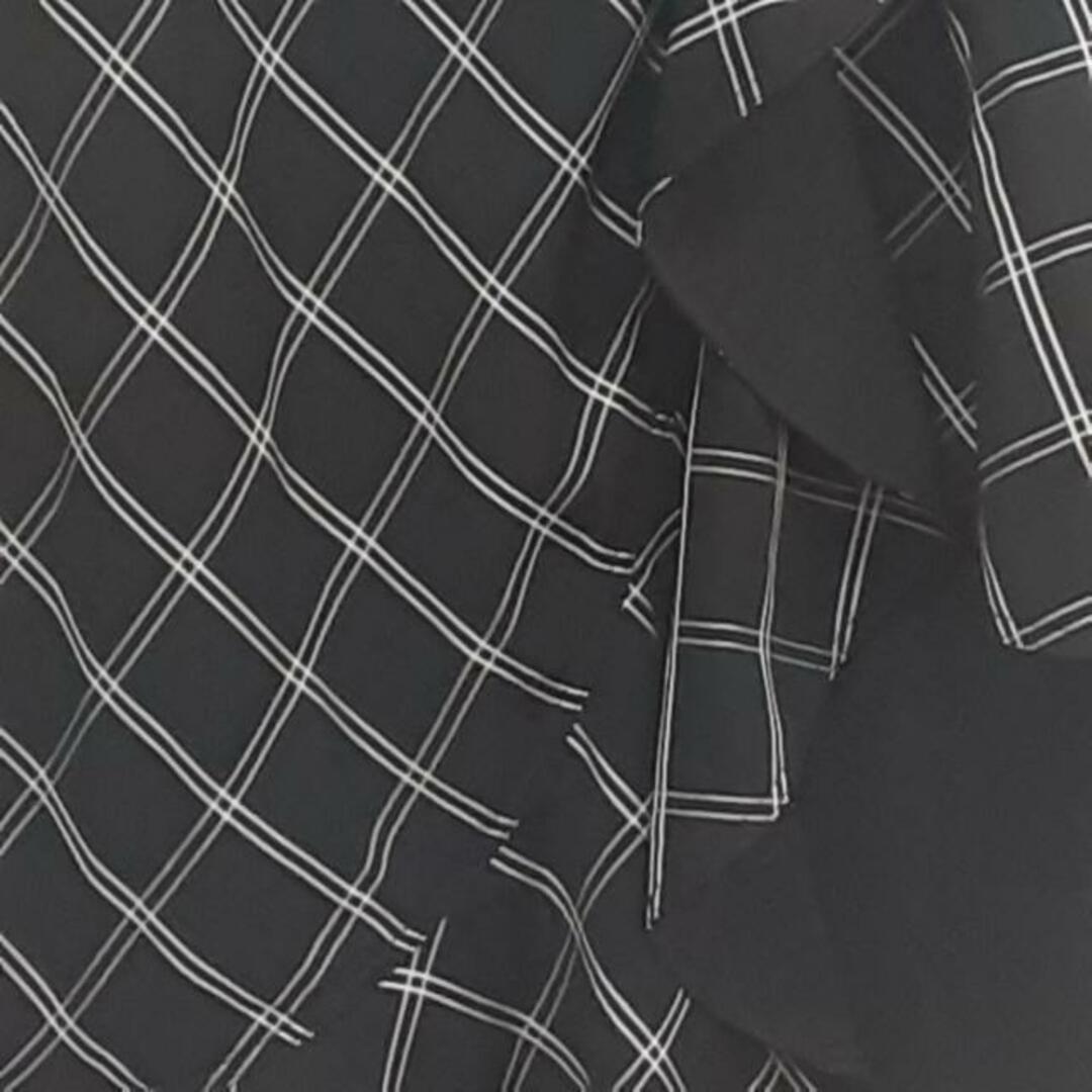 SELF PORTRAIT(セルフポートレイト)のself-portrait(セルフポートレイト) ロングスカート サイズUS6 M レディース美品  - 黒×白×ライトグレー チェック柄/変形デザイン レディースのスカート(ロングスカート)の商品写真