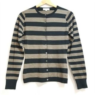 ジョンスメドレー(JOHN SMEDLEY)のJOHN SMEDLEY(ジョンスメドレー) カーディガン サイズS レディース - 黒×グレーベージュ 長袖/ボーダー(カーディガン)