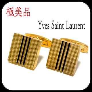 イヴサンローラン(Yves Saint Laurent)の極美品✨イヴサンローラン  ysl  カフスボタン  ブラック  ゴールド(カフリンクス)