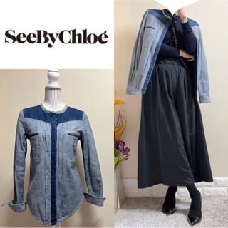 SEE BY CHLOE - SEE BY Chloeシーバイクロエ　配色デニム　シャツ　ジャケット　F