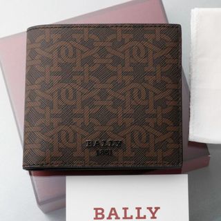 バリー(Bally)のK3557 未使用 美品 バリー 本革 モノグラム 二つ折 カード 札入れ(折り財布)