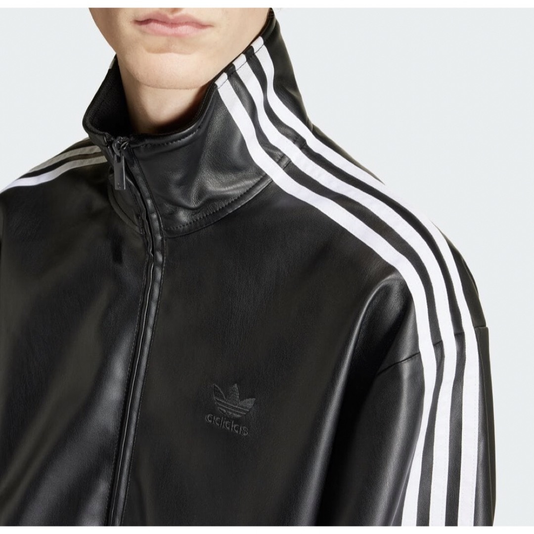 Mブラック新品adidasフェイクレザー人気ファイヤーバード トラックジャケット