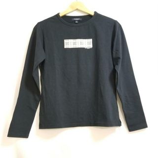 Burberry LONDON(バーバリーロンドン) 長袖Tシャツ サイズL レディース - 黒×ベージュ×マルチ クルーネック/チェック柄(Tシャツ(長袖/七分))