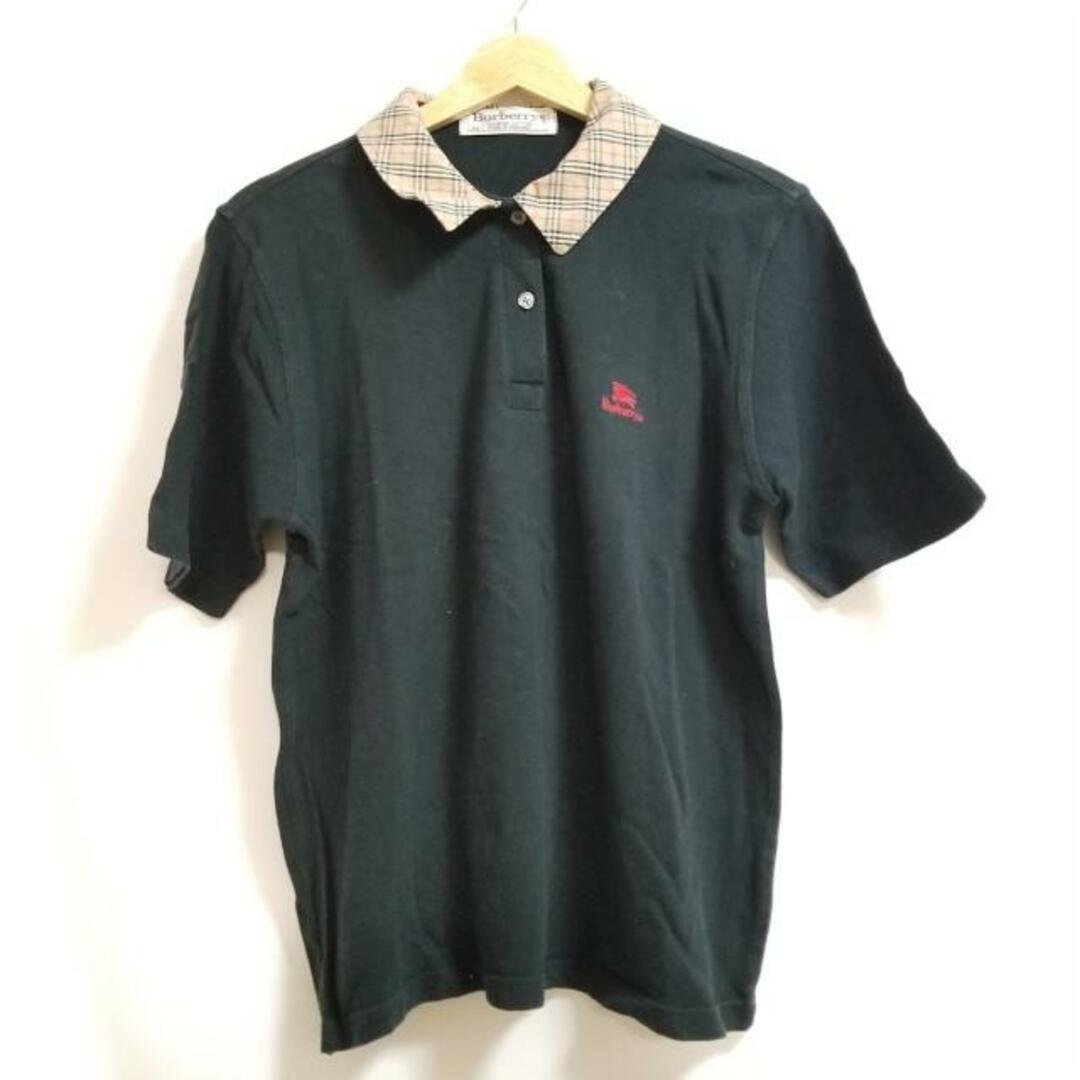 Burberry's(バーバリーズ) 半袖ポロシャツ サイズM レディース - 黒×ベージュ×マルチ チェック柄 レディースのトップス(ポロシャツ)の商品写真