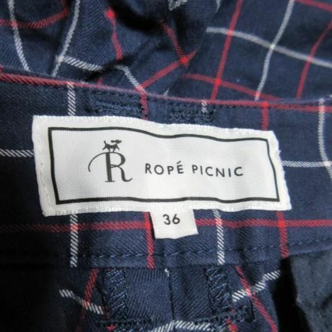 Rope' Picnic(ロペピクニック)のロペピクニック チェック柄クロップドパンツ 36 紺 230602AO18A レディースのパンツ(クロップドパンツ)の商品写真