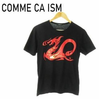 コムサイズム(COMME CA ISM)のコムサイズム 半袖プリントTシャツ トライバル柄 M 黒 230602AO1A(Tシャツ/カットソー(半袖/袖なし))