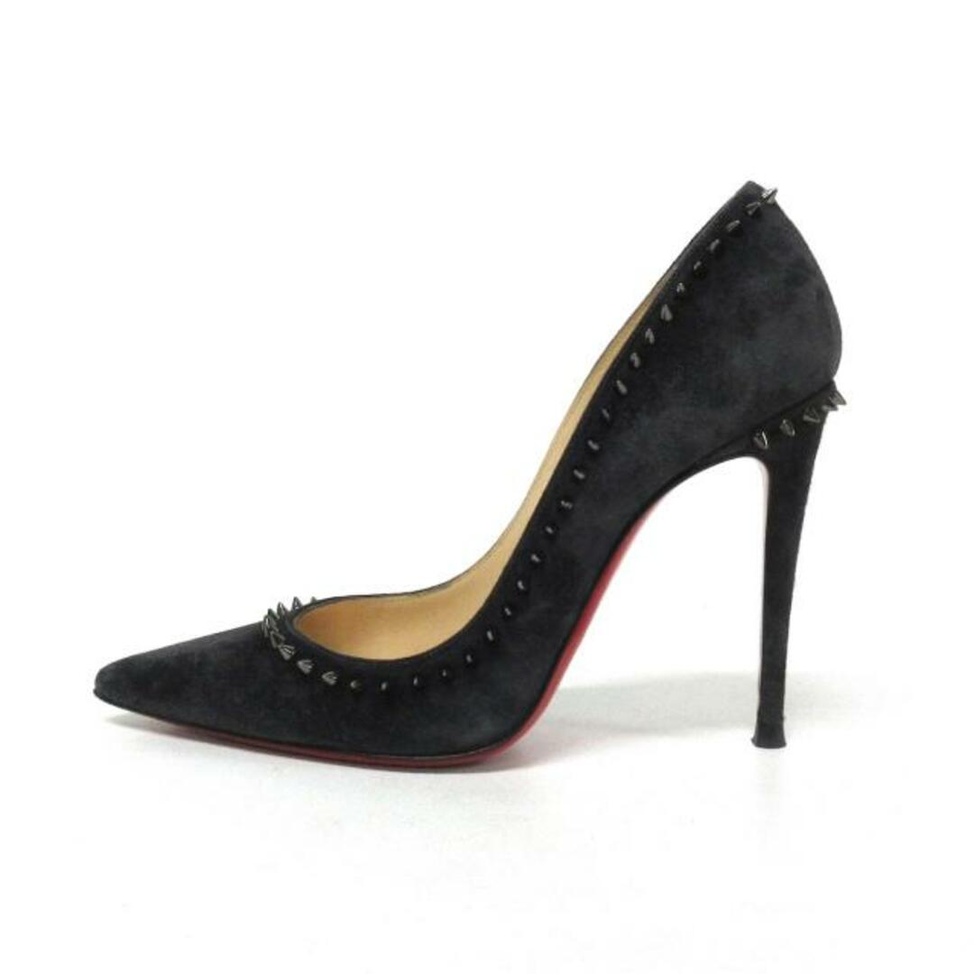 Christian Louboutin(クリスチャンルブタン)のCHRISTIAN LOUBOUTIN(クリスチャンルブタン) パンプス 36 レディース アンジャリーナ 3170075 ダークグレー×シルバー スタッズ スエード レディースの靴/シューズ(ハイヒール/パンプス)の商品写真