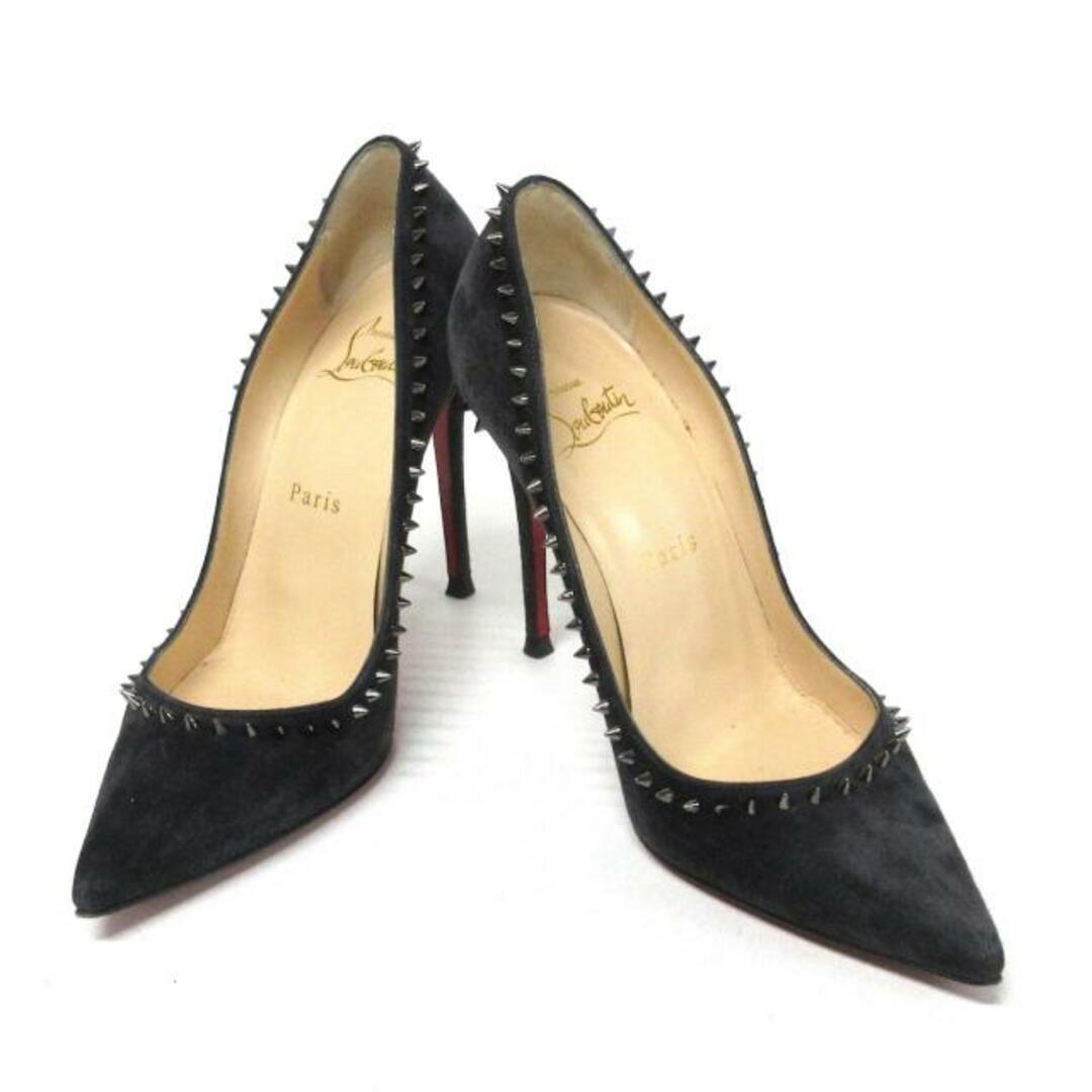 Christian Louboutin(クリスチャンルブタン)のCHRISTIAN LOUBOUTIN(クリスチャンルブタン) パンプス 36 レディース アンジャリーナ 3170075 ダークグレー×シルバー スタッズ スエード レディースの靴/シューズ(ハイヒール/パンプス)の商品写真