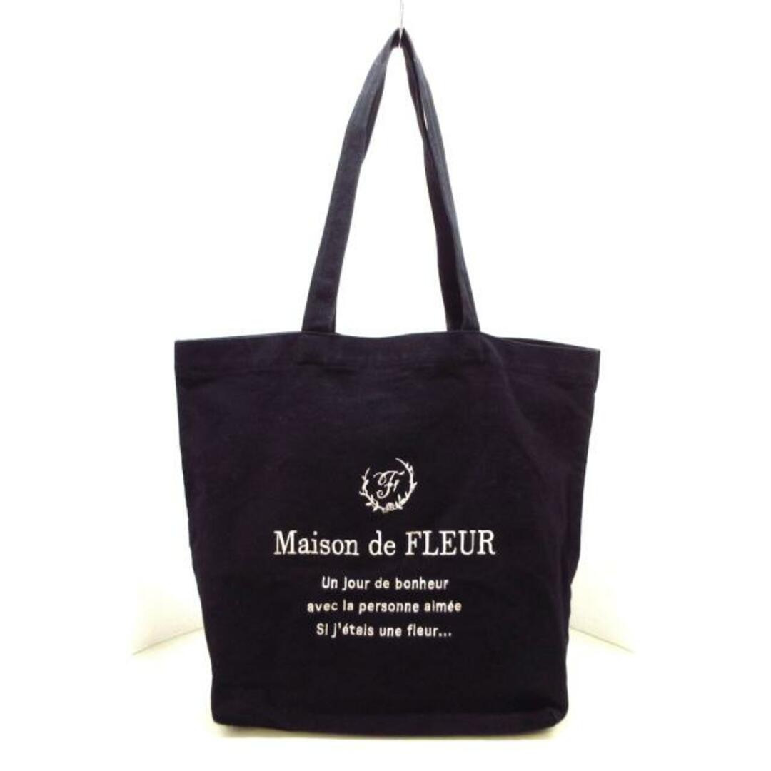 Maison de FLEUR(メゾンドフルール)のMaison de FLEUR(メゾンドフルール) トートバッグ美品  - 黒 コットン レディースのバッグ(トートバッグ)の商品写真