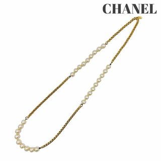 シャネル(CHANEL)のシャネル GP×フェイクパール チェーン ロングネックレス ゴールド レディース(ネックレス)