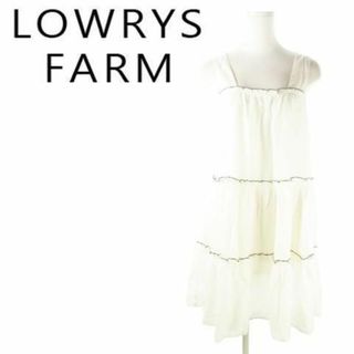 ローリーズファーム(LOWRYS FARM)のローリーズファーム ミニ丈ティアードワンピース M 白 230602AO5A(ミニワンピース)