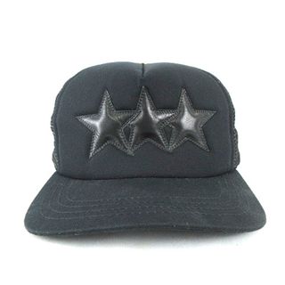 Chrome Hearts - CHROME HEARTS TRUCKER CAP 3 STARS キャップ 黒