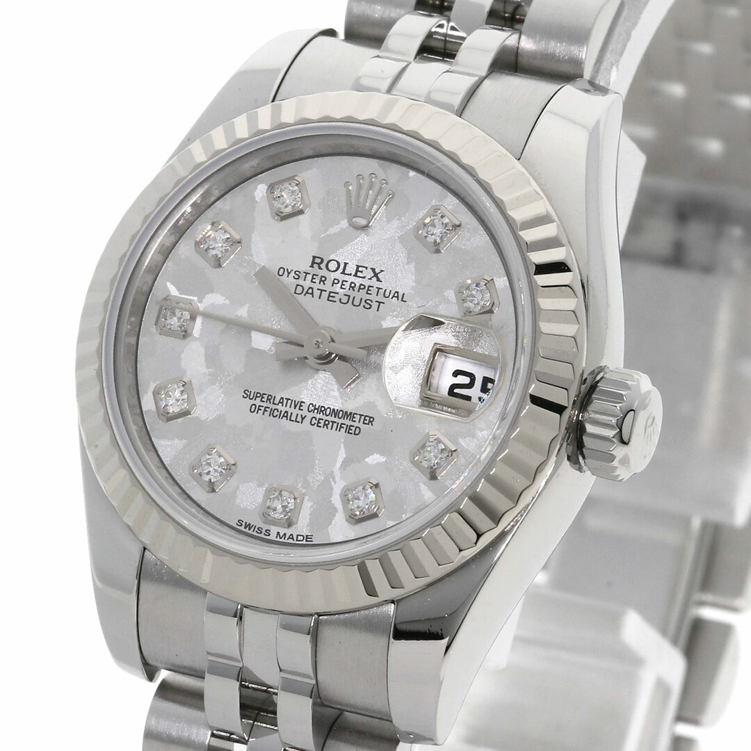 ROLEX(ロレックス)のROLEX 179174G デイトジャスト 10P ダイヤモンド クリスタル 腕時計 SS SS K18WG レディース レディースのファッション小物(腕時計)の商品写真