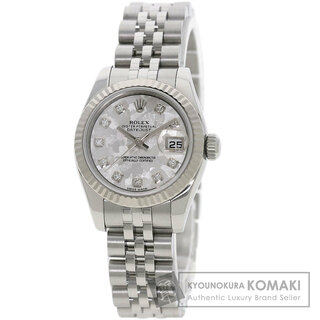 ロレックス(ROLEX)のROLEX 179174G デイトジャスト 10P ダイヤモンド クリスタル 腕時計 SS SS K18WG レディース(腕時計)