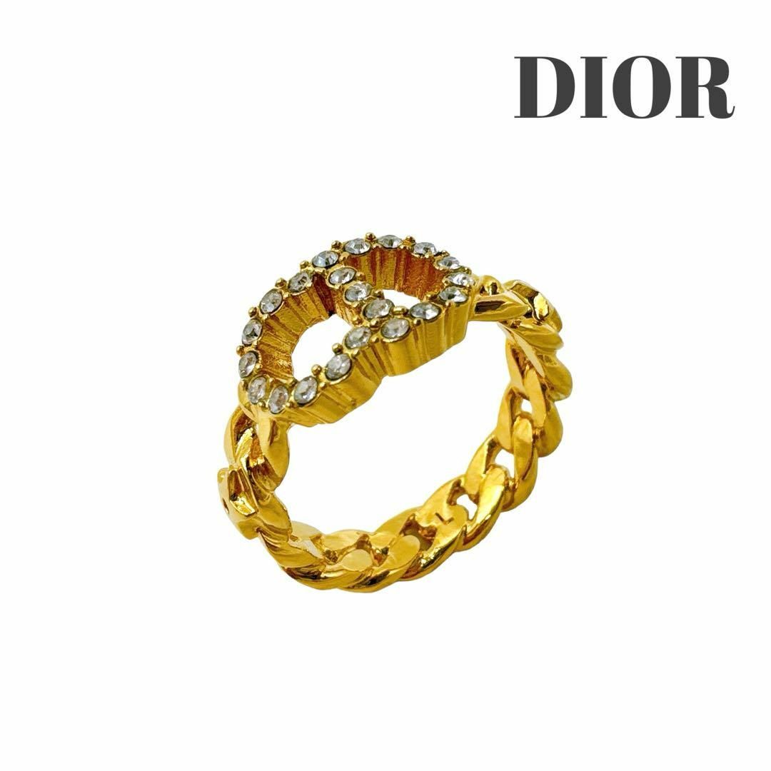 Dior(ディオール)の【極美品】ディオール GP×ラインストーンクレール ディー リュヌ リング レディースのアクセサリー(リング(指輪))の商品写真