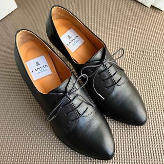 ランバンオンブルー(LANVIN en Bleu)のランバンオンブルー☆レースアップパンプス☆LANVIN☆23cmブラック黒ヒール(ハイヒール/パンプス)