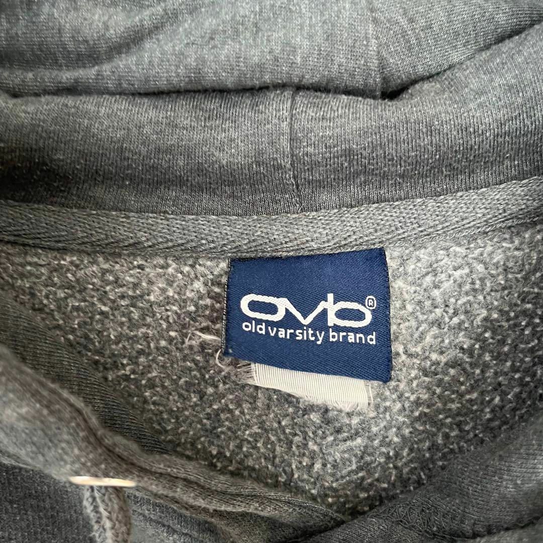 アメリカ古着　OVB カレッジ刺繍ロゴスエットパーカー　グレー　ユニセックス男女 メンズのトップス(パーカー)の商品写真