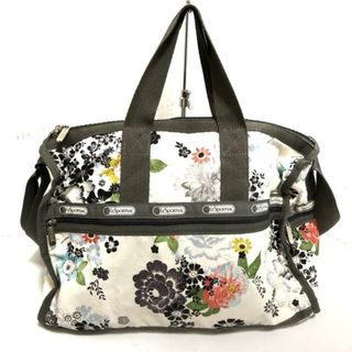 レスポートサック(LeSportsac)のLESPORTSAC(レスポートサック) ボストンバッグ美品  - 白×黒×マルチ ストライプ/花柄/本体ロックなし レスポナイロン(ボストンバッグ)