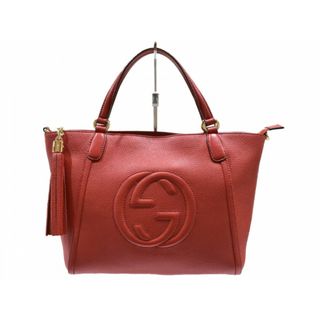 グッチ(Gucci)の【箱・布袋・ショルダーあり】GUCCI　グッチ　ソーホー　２WAYバッグ　インターロッキングG 　369176　レッド　レザー　２WAY　ハンドバッグ　ショルダーバッグ　斜めがけ　レディース【中古】松山久万ノ台店(ハンドバッグ)