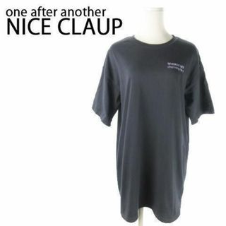 ワンアフターアナザーナイスクラップ(one after another NICE CLAUP)のナイスクラップ ミニ丈Tシャツワンピ バックプリント 230602AO9A(ミニワンピース)