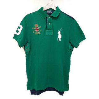 ポロラルフローレン(POLO RALPH LAUREN)のPOLObyRalphLauren(ポロラルフローレン) 半袖ポロシャツ サイズM - グリーン×ネイビー バイカラー(ポロシャツ)