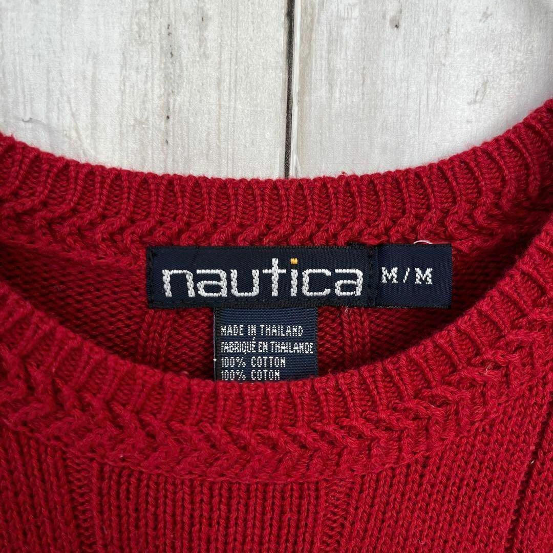 NAUTICA(ノーティカ)の90sヴィンテージ古着　NAUTICAノーティカ　刺繍ロゴコットンニットセーター メンズのトップス(ニット/セーター)の商品写真