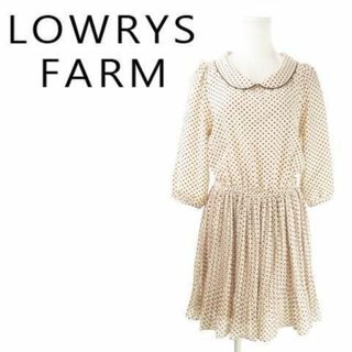 ローリーズファーム(LOWRYS FARM)のローリーズファーム ドット柄ワンピース ミニ プリーツ M 230628AO1A(ミニワンピース)