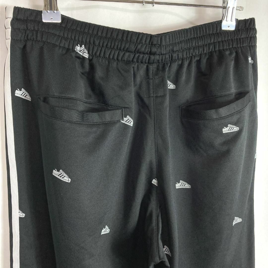 adidas(アディダス)のレア古着adidas ジャージ パンツ スニーカー トレフォイル刺繍ロゴ 黒色M メンズのパンツ(その他)の商品写真