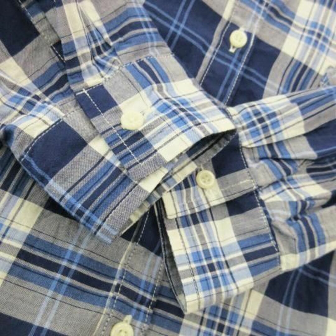 chocol raffine robe(ショコラフィネローブ)のショコラフィネローブ 長袖チェックシャツ 薄手 F 青 230628AO5A レディースのトップス(シャツ/ブラウス(長袖/七分))の商品写真