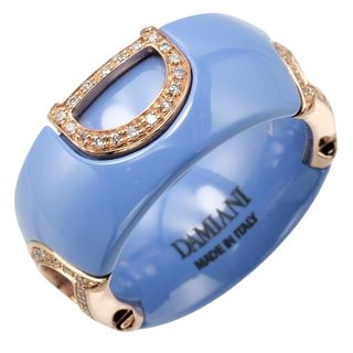 ダミアーニ(Damiani)の【Damiani】ダミアーニ Dアイコン K18ピンクゴールド×セラミック×ダイヤモンド 9.5号 約8.3g レディース リング・指輪(リング(指輪))