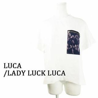 ルカレディラックルカ(LUCA/LADY LUCK LUCA)のルカレディラックルカ ポイントポケット半袖Tシャツ 白 230629CK7A(Tシャツ(半袖/袖なし))