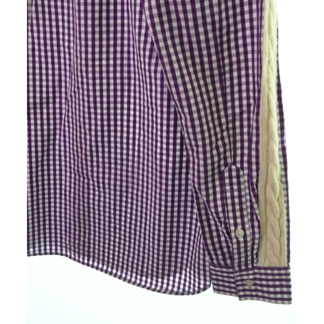 Mr.GENTLEMAN カジュアルシャツ L 紫x白(チェック) 【古着】【中古】 メンズのトップス(シャツ)の商品写真