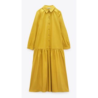 ザラ(ZARA)のポプリン生地　ワンピース　(ロングワンピース/マキシワンピース)